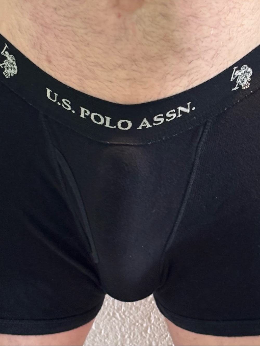 U.S. Polo Assn. Black Men's Boxer Briefs with Logo Waistband